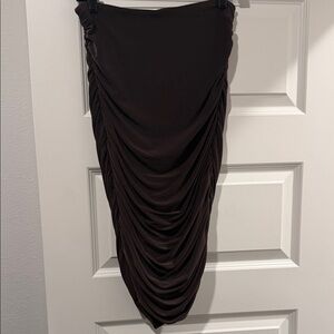 Express Black Draped Pencil Skirt